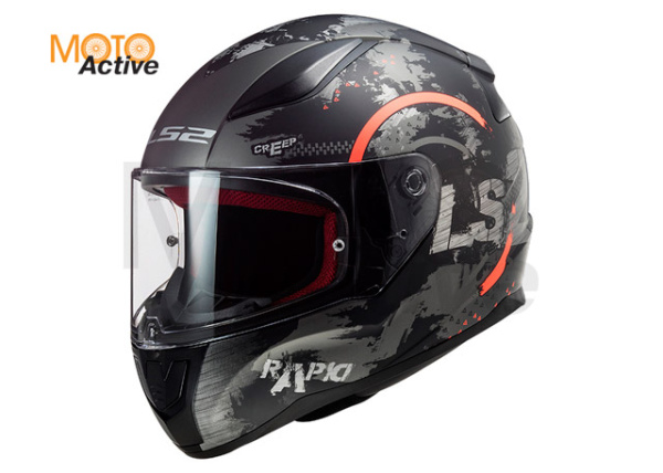 Мотошлем LS2 FF353 Rapid Circle, серо-оранжевый матовый